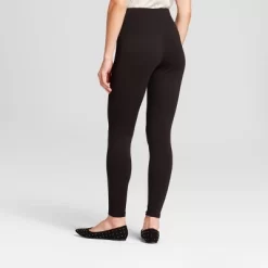 Women's High Waist Ponte Leggings - A New Day™ Black