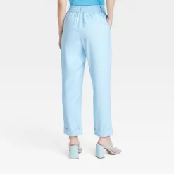 Women's High-Rise Slim Fit Effortless Pintuck Ankle Pants - A New Day™