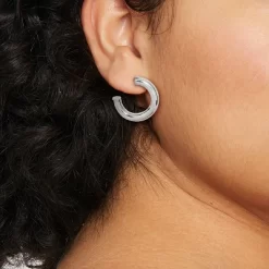 Sterling Silver Small Tube Hoop Earrings - A New Day™ Silver