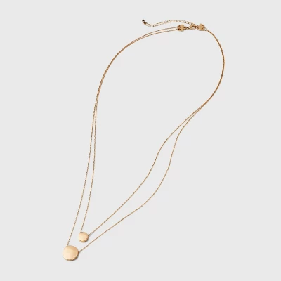 Coin Pendant Chain Multi-Strand Necklace - A New Day™ Gold - Image 2