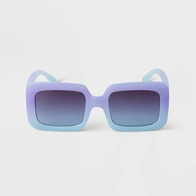 Women's Oversized Plastic Retro Rectangle Sunglasses - A New Day™ - Image 3