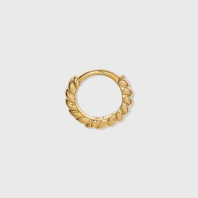14K Gold Plated Twist Huggie Hoop Earrings - A New Day™ - Image 2
