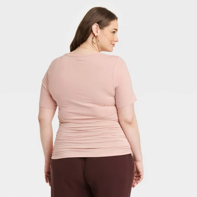 Women's Elbow Sleeve Slim Fit Crew Neck T-Shirt - A New Day™