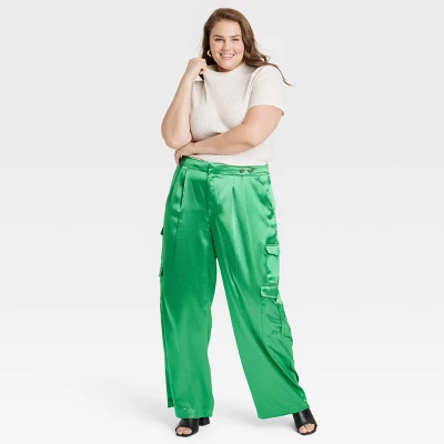 Women's High-Rise Satin Cargo Pants - A New Day™ - Image 2