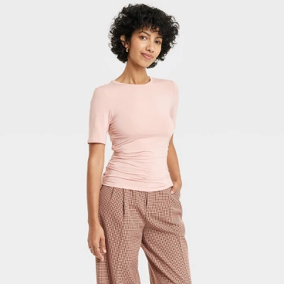 Women's Elbow Sleeve Slim Fit Crew Neck T-Shirt - A New Day™ - Image 3