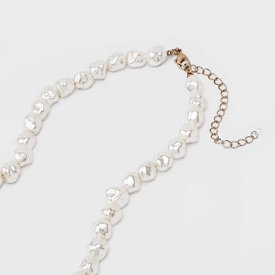 Beaded Pearl Necklace - A New Day™ White - Image 3