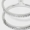 Sterling Silver Pave Cubic Zirconia Double Row Band Ring - A New Day™ Silver