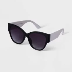 Women's Two-Tone Cateye Sunglasses - A New Day™ Black