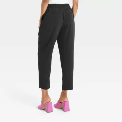 Women's High-Rise Tapered Fluid Ankle Pull-On Pants - A New Day™