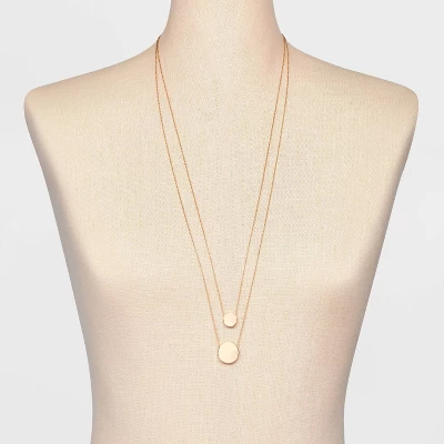 Coin Pendant Chain Multi-Strand Necklace - A New Day™ Gold