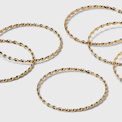 Twisted Bangle Bracelet Set 6pc - A New Day™ Gold - Image 3