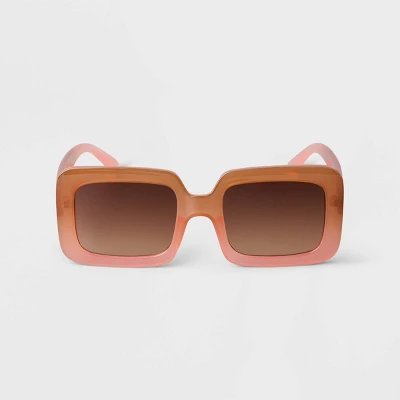 Women's Oversized Plastic Retro Rectangle Sunglasses - A New Day™ - Image 2