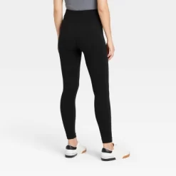 Women's High Waisted Cotton Seamless Fleece Lined Leggings - A New Day™