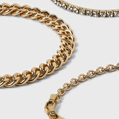 Cup Chain Bracelet Set 3pc - A New Day™ Gold - Image 3