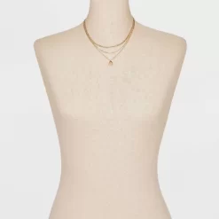 Smooth Drop Multi-Strand Pendant Necklace - A New Dayâ„¢ Gold