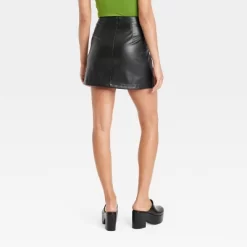 Women's Mini Faux Leather Skirt - A New Day™