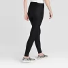 Women's Drawstring High Waisted Lounge Leggings With Pockets - A New Day™ Black