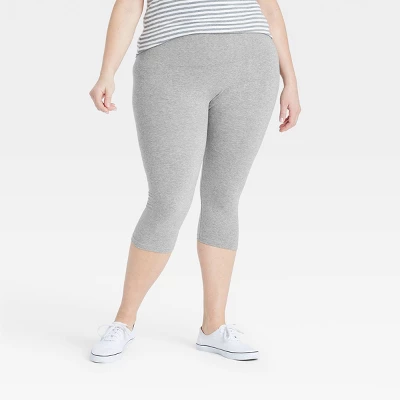 Women's High-Waist Cotton Blend Seamless Capri Leggings - A New Day™ - Image 2