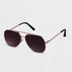 Women's Gradient Aviator Sunglasses - A New Day™ Black