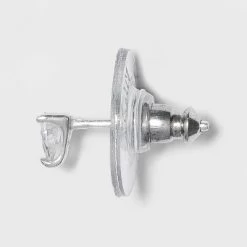 Sterling Silver With Cubic Zirconia Star, Moon, Tear Drop And Endless Hoop Stud Earring Set 5pc - A New Day™ Silver