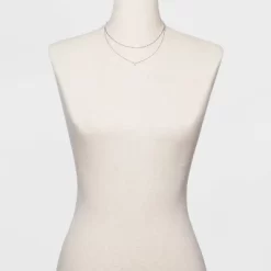 Silver Plated Paperlink Chain And Pierced Cubic Zirconia Necklace Set - A New Dayâ„¢ Silver