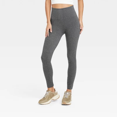 Women's High Waisted Cotton Blend Seamless Leggings - A New Day™ - Image 5