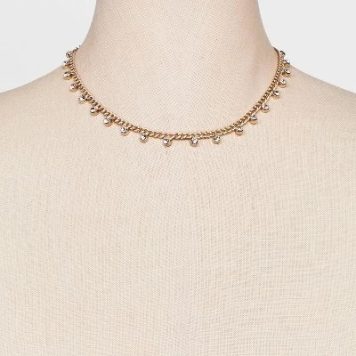 Crystal Station Cubic Zirconia Chain Necklace - A New Day™ Gold - Image 2