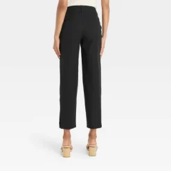 Women's Mid-Rise Slim Straight Fit Side Split Trousers - A New Day™