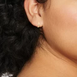 14K Gold Plated Cubic Zirconia Endless Hoop Earrings - A New Dayâ„¢ Gold