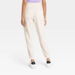 Women's High-Rise Regular Fit Ankle Linen Jogger Pants - A New Day™