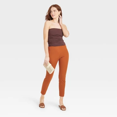 Women's High-Rise Skinny Ankle Pull-On Pants - A New Day™ Brown - Image 2