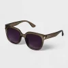 Women's Crystal Square Sunglasses - A New Day™ Olive Green