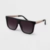 Women's Plastic Shield Sunglasses - A New Day™ Black