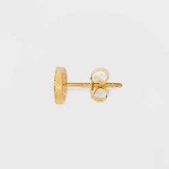 14K Gold Plated Cubic Zirconia Ball Pave Trio Stud Earring Set - A New Dayâ„¢ Gold