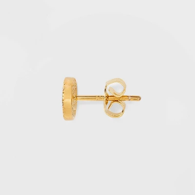 14K Gold Plated Cubic Zirconia Ball Pave Trio Stud Earring Set - A New Day™ Gold