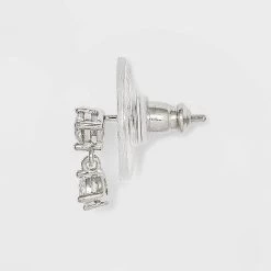 Sterling Silver Cubic Zirconia Drop Earring Set 3pc - A New Day™