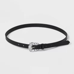 Women's Gemstone Skinny Belt - A New Day™ Black