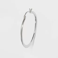 Large Flat Tapered Hoop Sterling Silver Earrings - A New Day™ Silver