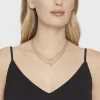 Cubic Zirconia Multi-Strand Chain Necklace - A New Day™ Gold