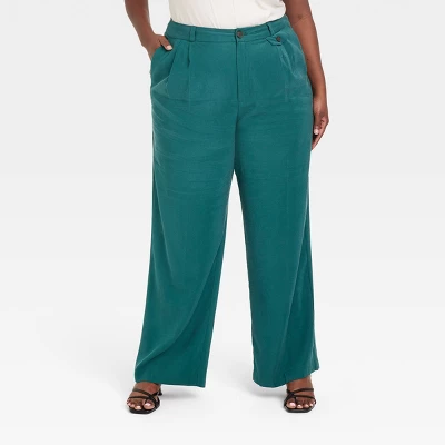 Women's High-Rise Relaxed Fit Full Length Baggy Wide Leg Trousers - A New Day™ - Image 7