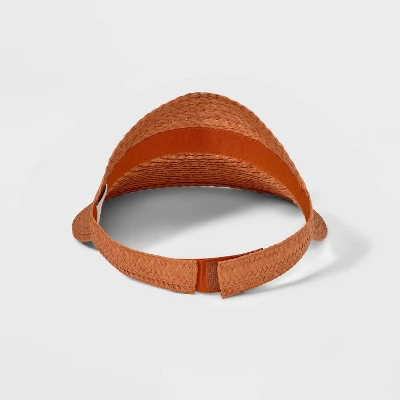 Braided Straw Visor Hat - A New Day™ Rust