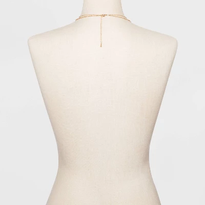 Mother Of Pearl And Metal Two Row Layered Necklace Pendant - A New Day™ Gold - Image 2